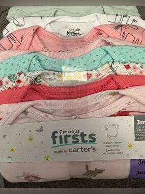 NEW - 8 GIRL ONESIES - 3 months